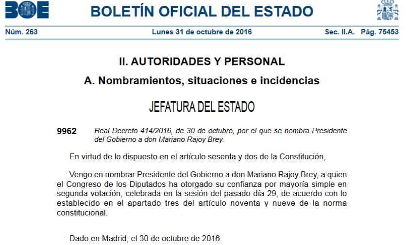 boe-31-11-2016-nombramiento-rajoy