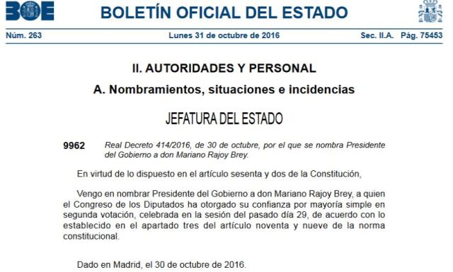 boe-31-11-2016-nombramiento-rajoy
